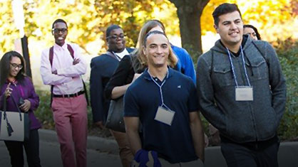 students on campus