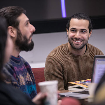 students talking
